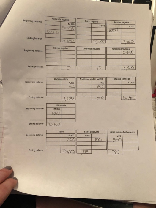 below to the general ledger T-accounts attached tion. Post 1) On December