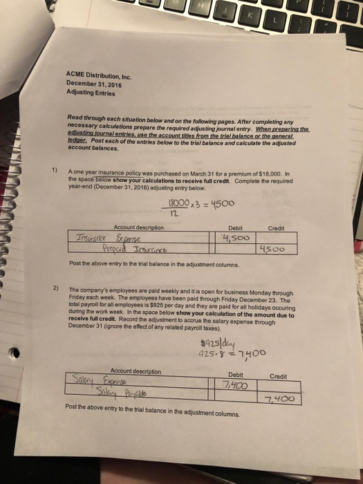 Pa tible 15% 87 2) Sold Merchandise for $5,000 to Lee Corp