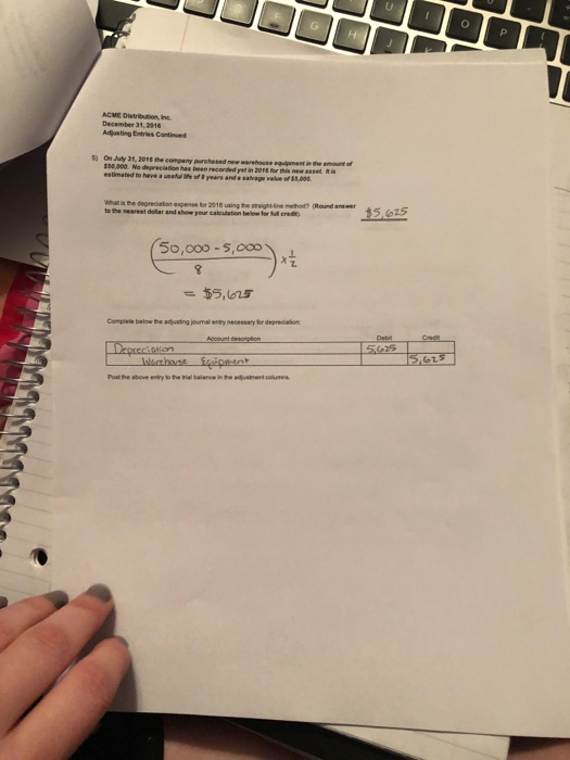 3) On December 14 ACME wrote a check to Indiana Corp for