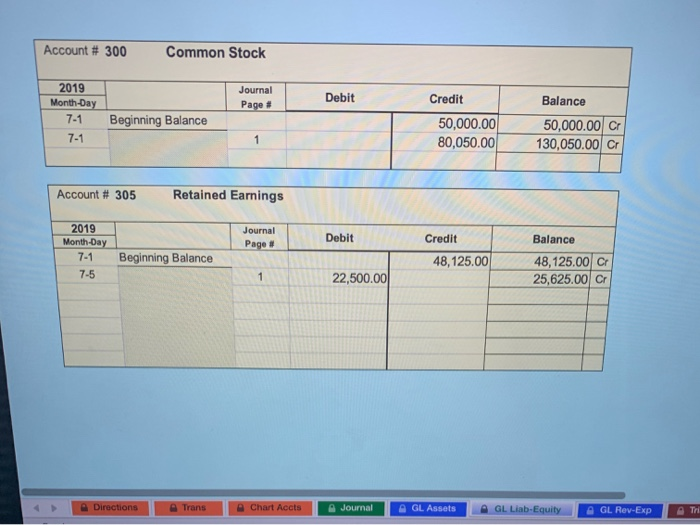 the accou Account # 100 Cash Journal Page # Debit Credit Balance