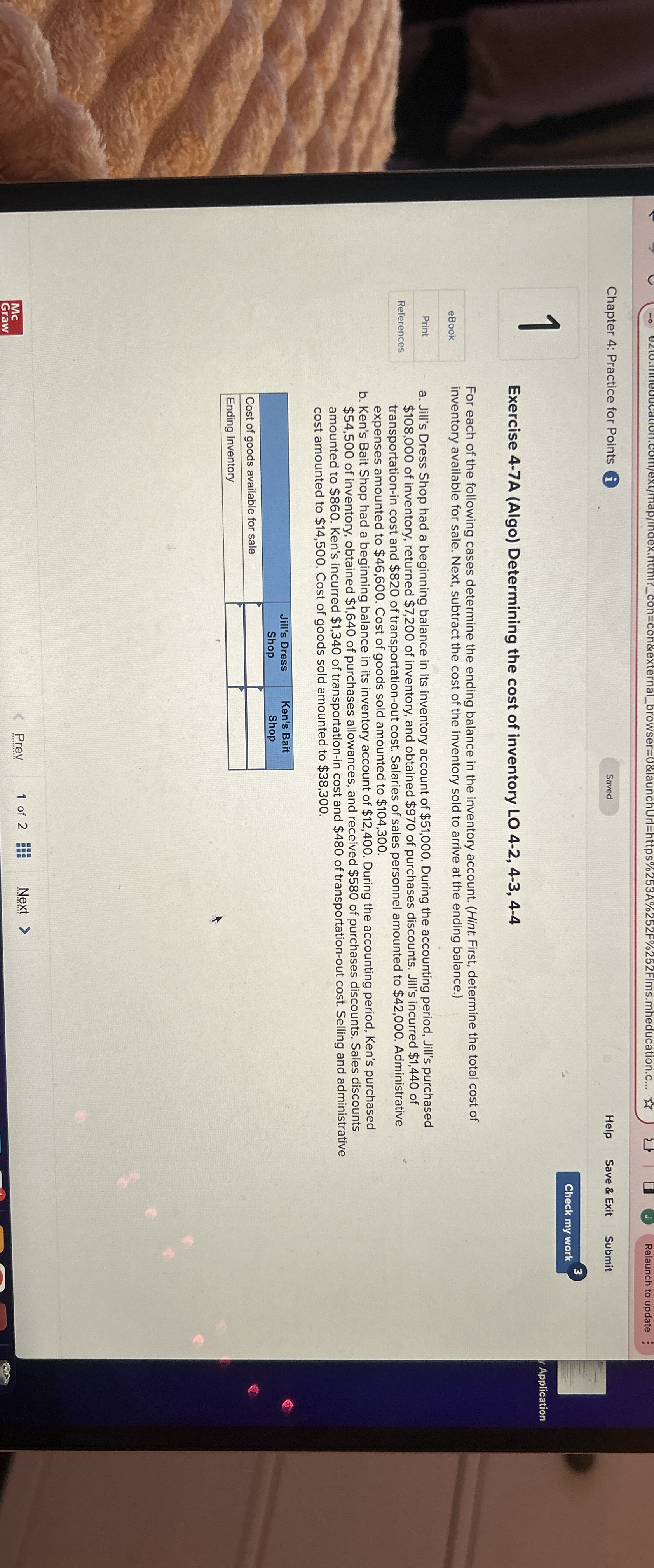  Relaunch to update Chapter 4: Practice for Points (i) Help Save