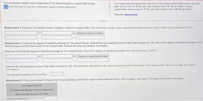 custard-tiled donuts. A dozen plain donuls sells for $3.40, with total variable