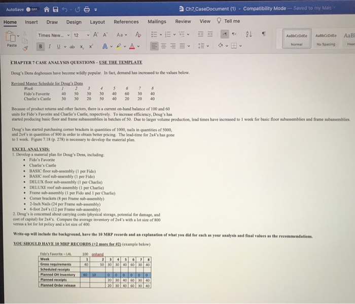 effectively utilize MRP for planning its inventory? Why or why not? 2.
