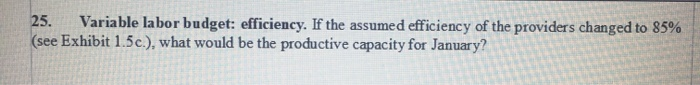  25. Variable labor budget: efficiency. If the assumed efficiency of the