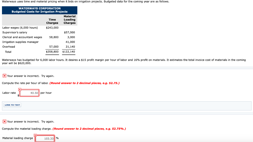Waterways uses time and material pricing when it bids on irrigation
