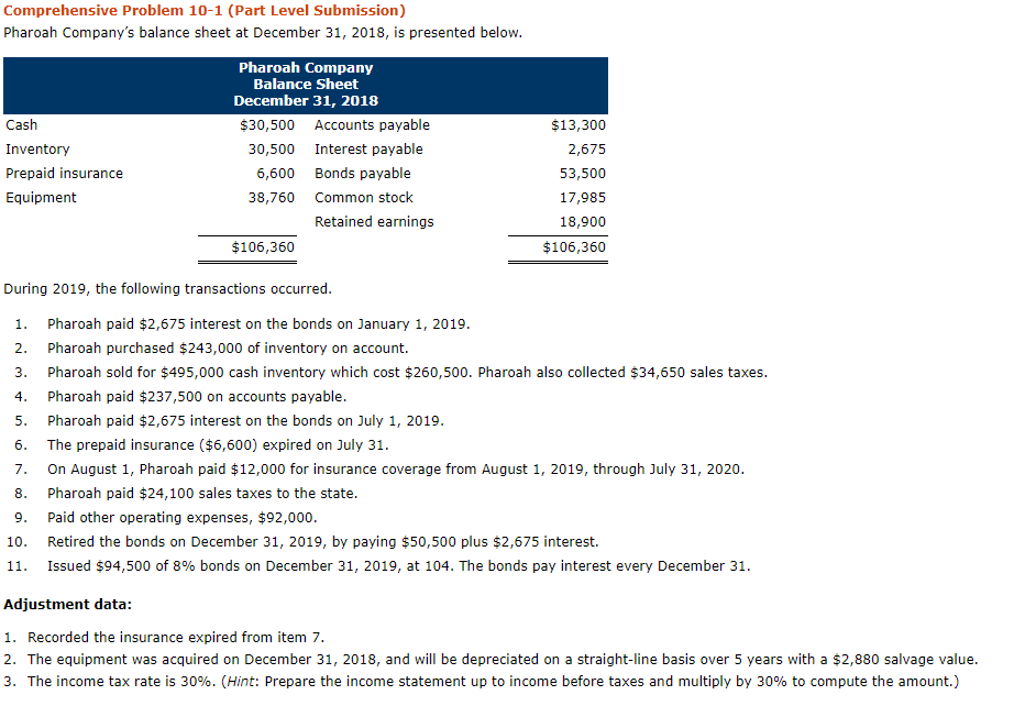  I need help making a trial balance for the data. Comprehensive