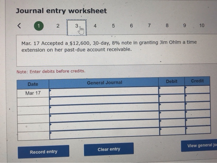 Accepted a $16,800, 60-day, 12% note in granting Carolyn Collins a time