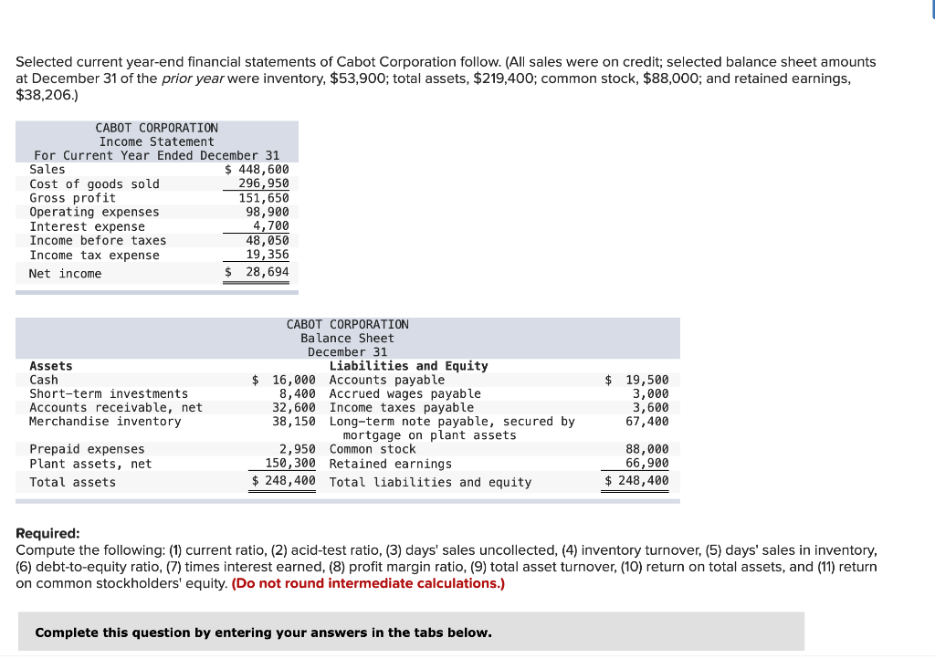 asset turnover, (10) return on total assets, and (11) return on common