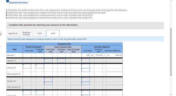 Company reported the following January purchases and sales data for its only