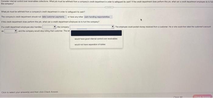 from a company credit department in order to alege scan the credit