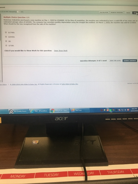 began on Jansary 1 and was completed on December 31. Expenditures were