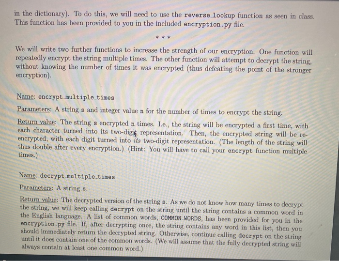 key associated with that value. # (From the slides.) def reverse_lookup(d, v):