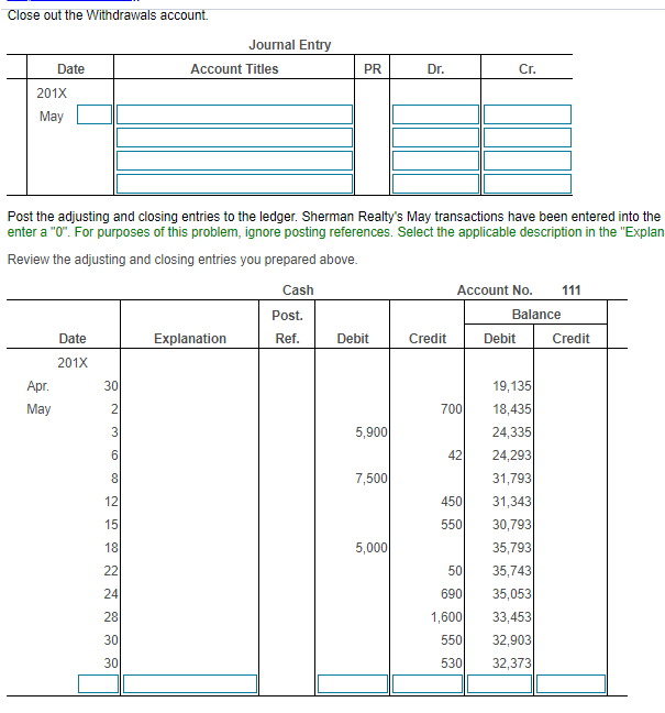 of journal). Start by journalizing the adjusting entries, beginning with the rent