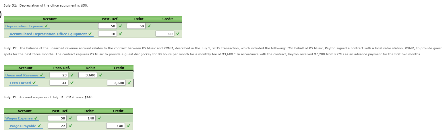post. Continuing Problem Chapter 3 - Instruction #2 Post the adjusting entries