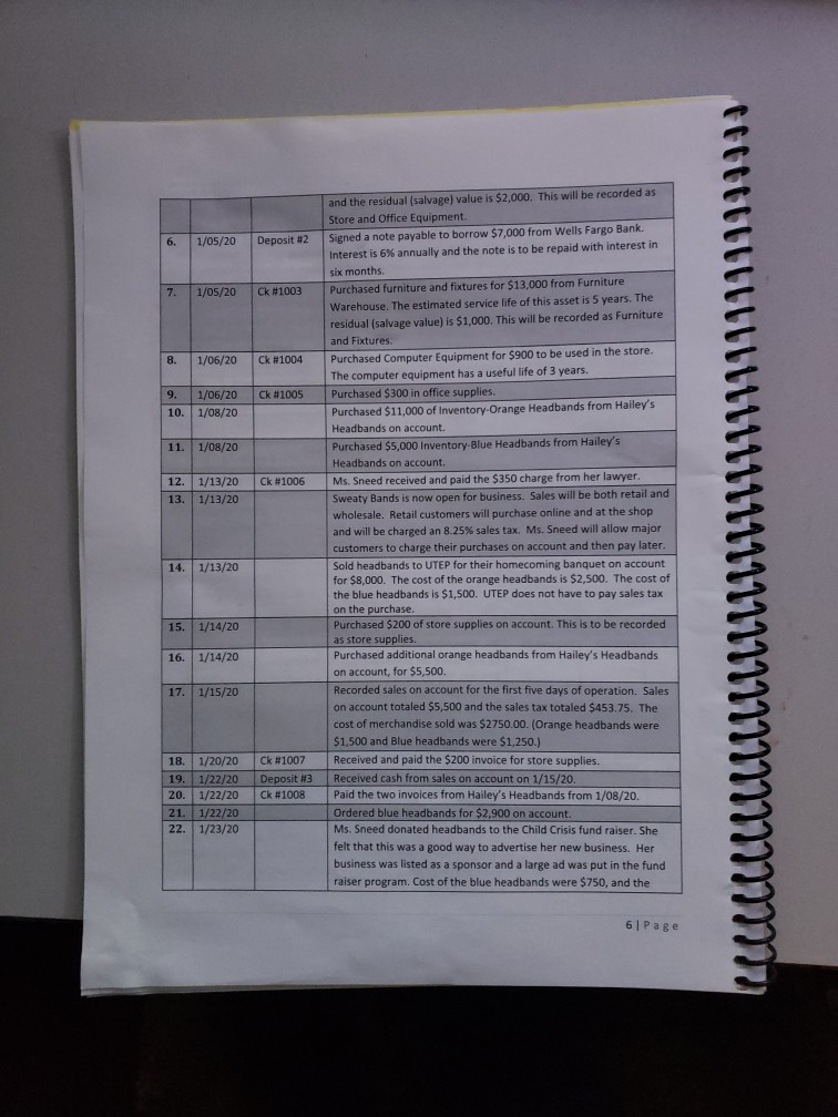 Instructions Record the January 2020 transactions in the general journal (last section