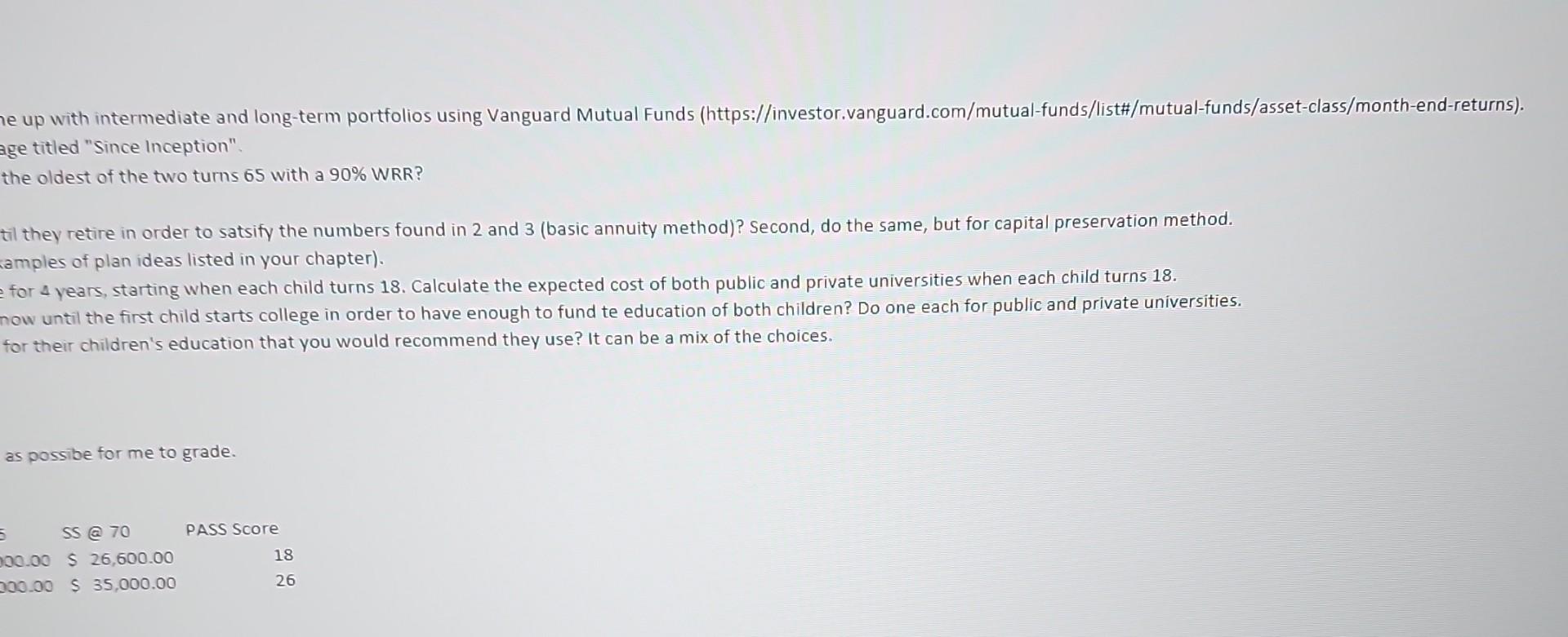 come up with intermediate and long-te For the expected returns, use the