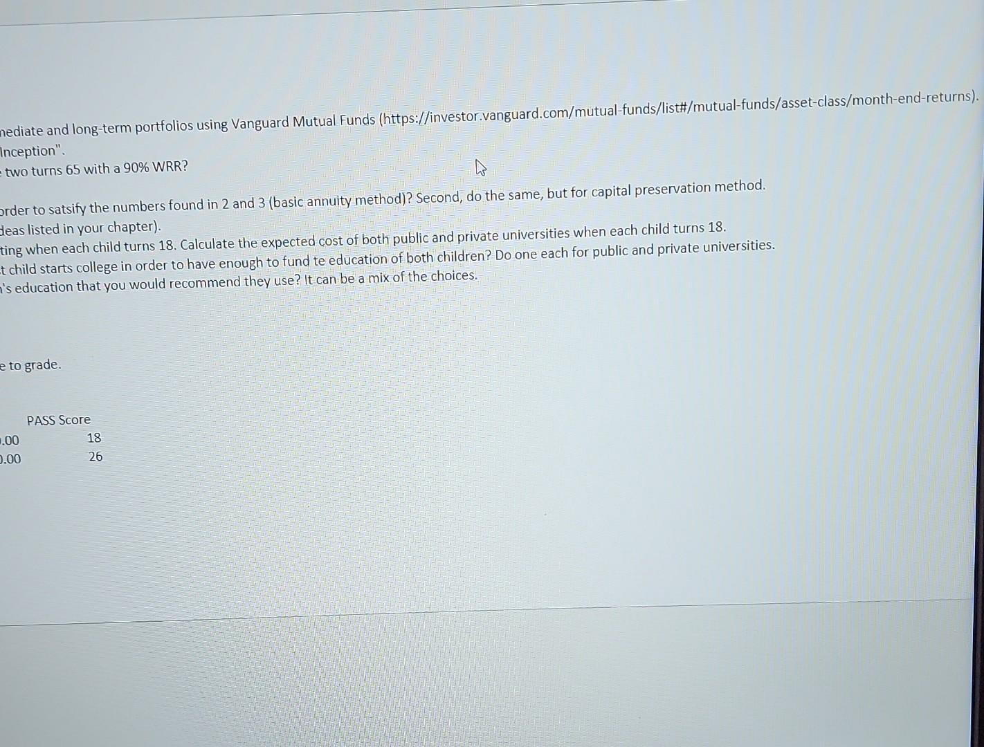 last column on the Vaguard page titled "Since Inception". 2) How much