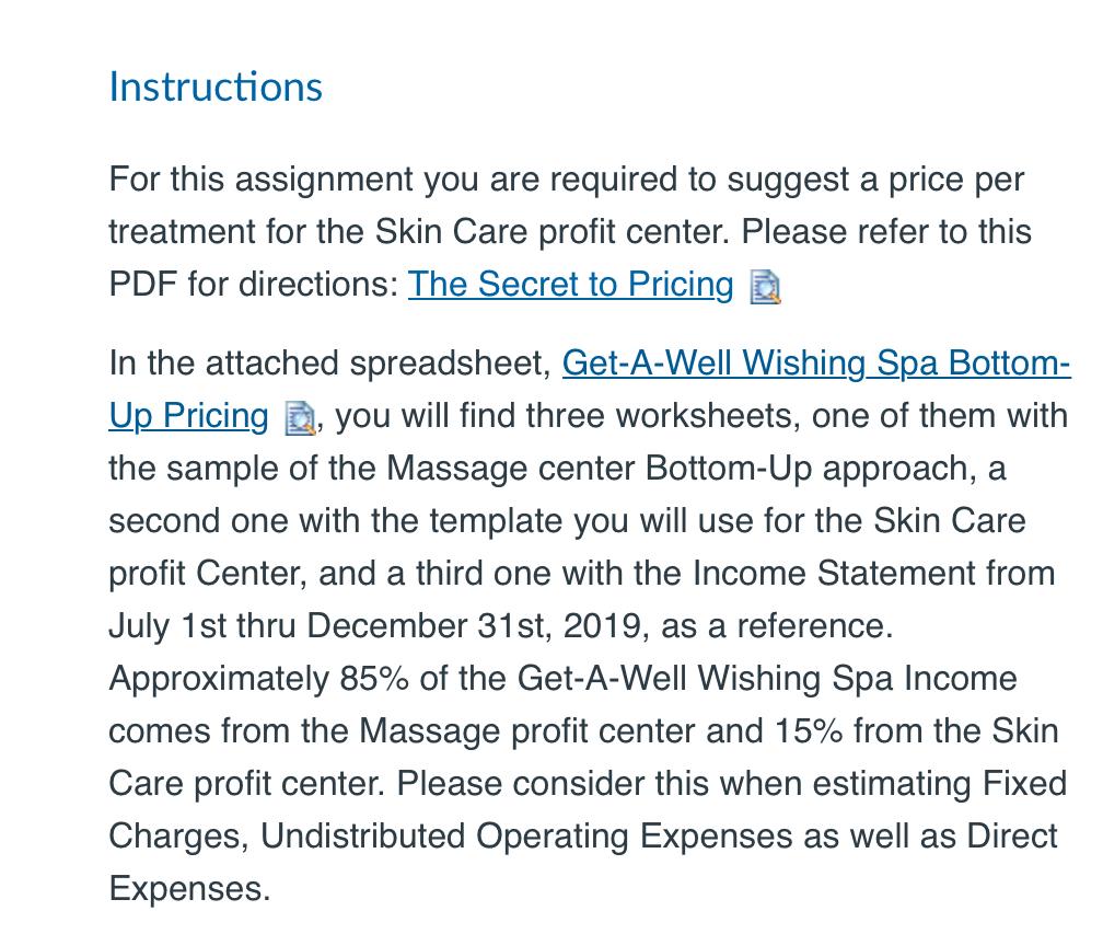 Instructions For this assignment you are required to suggest a price