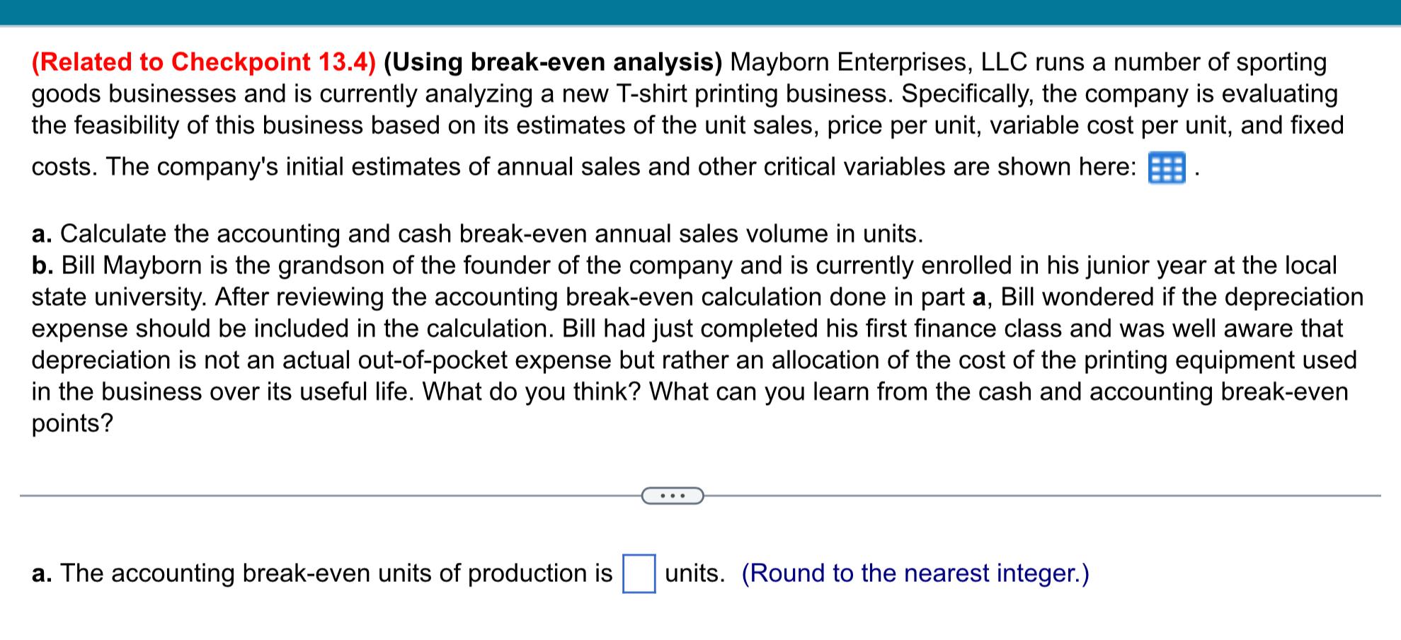  Base Case Unit sales 7,200 Price per unit $16.98 Variable cost