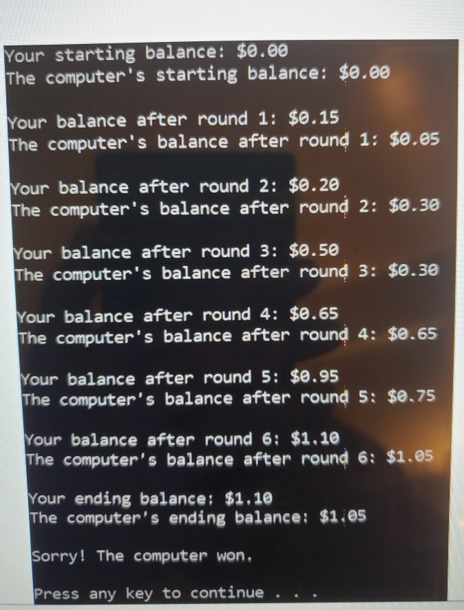 randomly determines the side of the coin that is facing up ("heads"