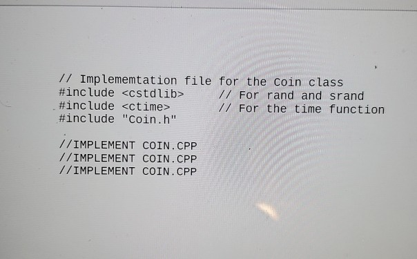 the toss member function is called, it randomly determines the side of