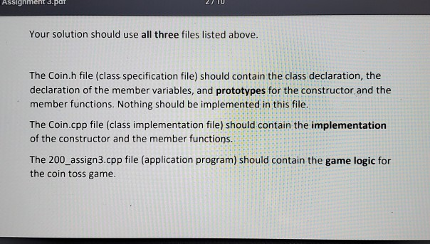 the value of the sideUp member variable. U II The game works