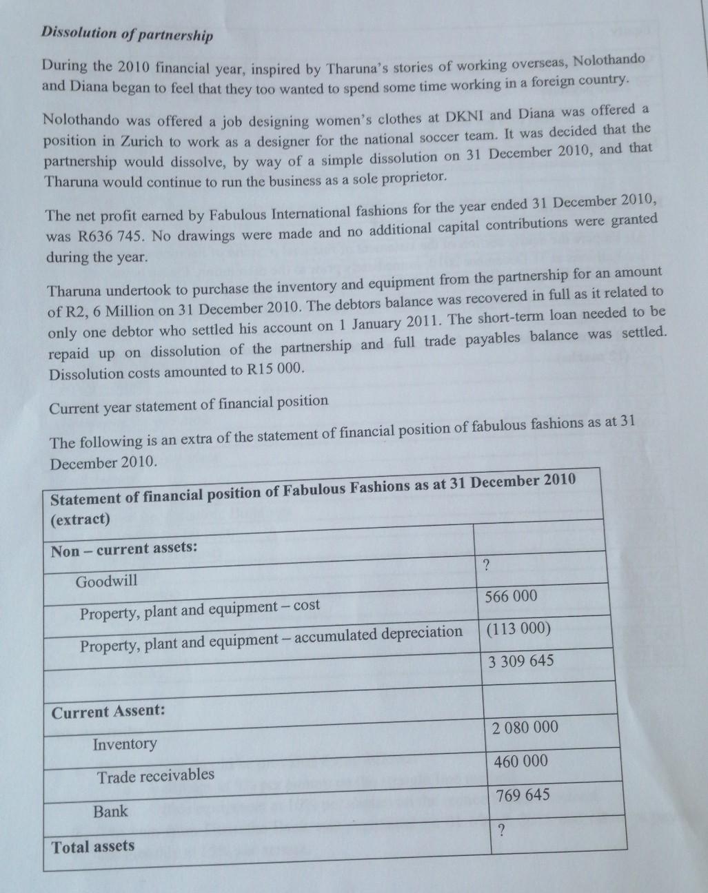 requirements are. Kindly assit. Thank you Question 3 (30 marks) Diana and