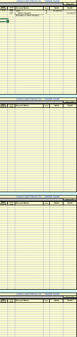 July 3 Invoice a new customer $6,805.00 for a completed mowing job