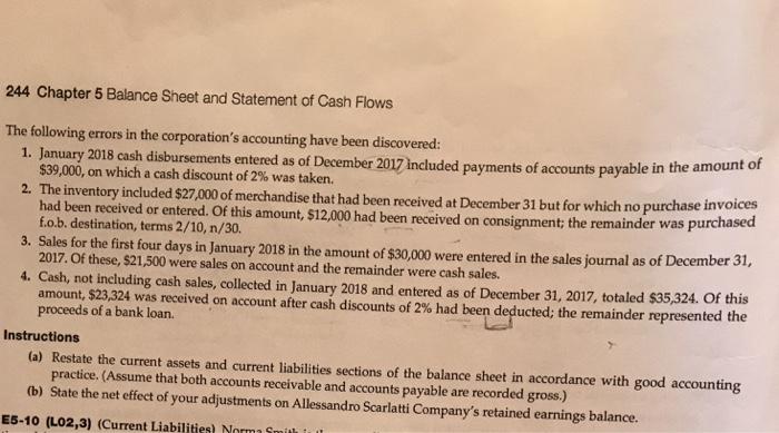 Liabilities) The current assets and current liabilities sections of the balance sheet