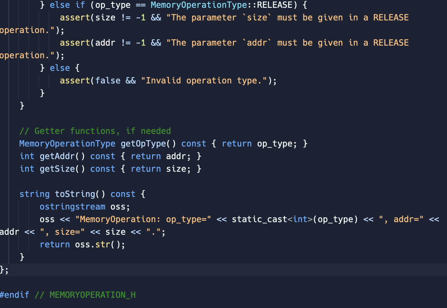 and the main function To support memory-block releases and the coalescing of