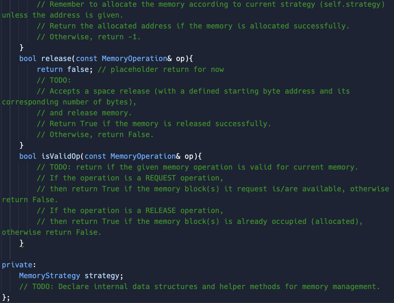 to support these functions: one indexed on the starting address of a
