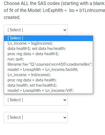 would need to write in to test the lack of fit of