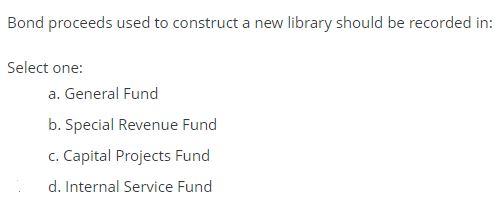Bond proceeds used to construct a new library should be recorded