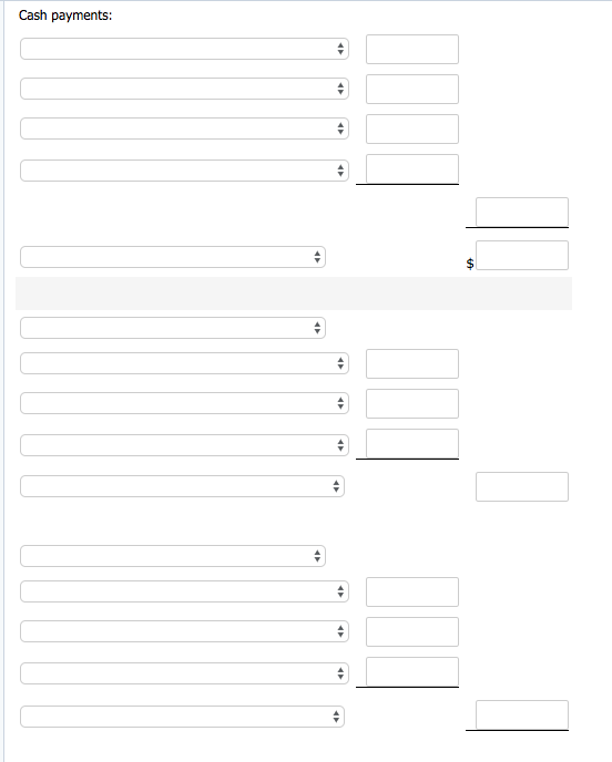 Prepare a statement of cash flows using the DIRECT method accompanied by