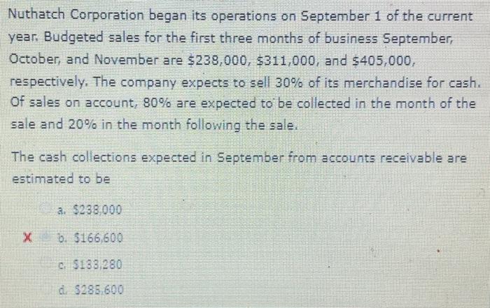 you ! Mandy Corporation sells a single product, Budgeted sales for the