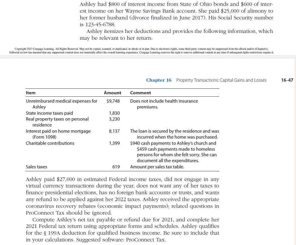 THE FORMS attached. 1. Ashley Panda lives at 1310 Meadow Lane, Wayne,