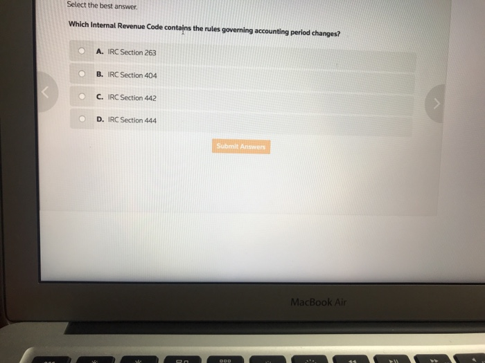  Select the best answer Which Internal Revenue Code the rules governing