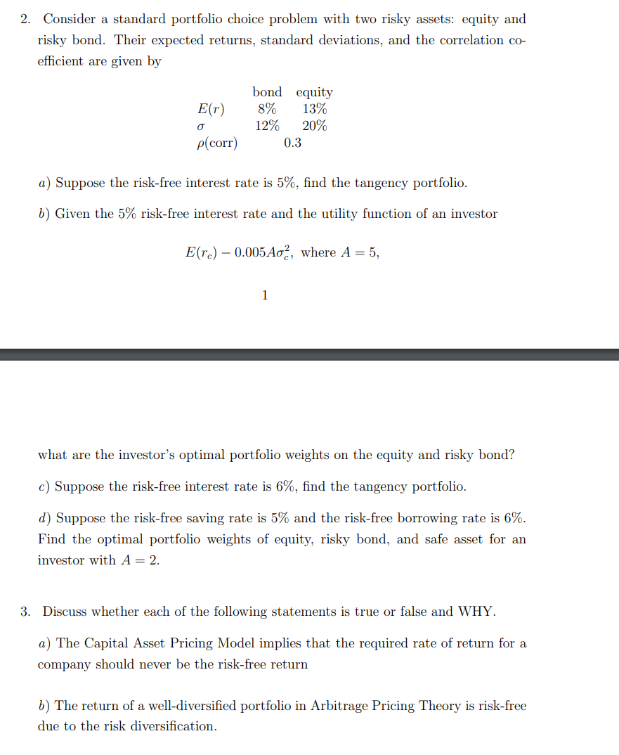  Please provide numerical calculations and steps. Thank you 2. Consider a