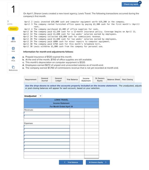 in the conpany. Aprit 3 The conpany rented furnished office space by