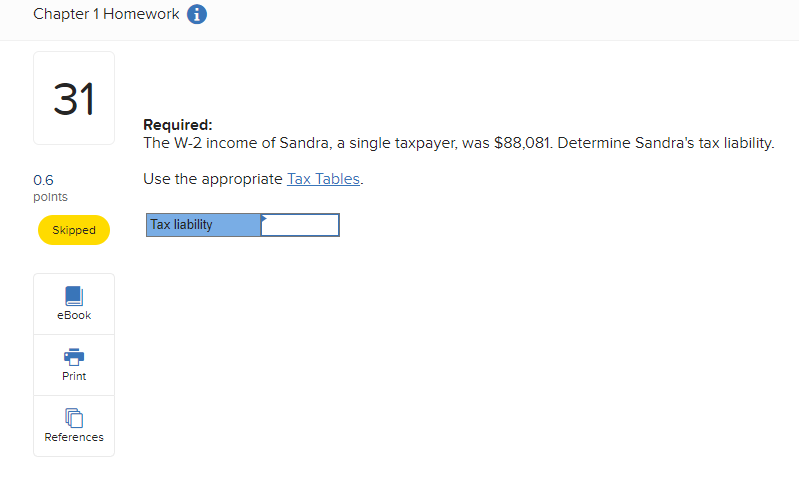 Schedules to determine the tax liability for each of the following cases.