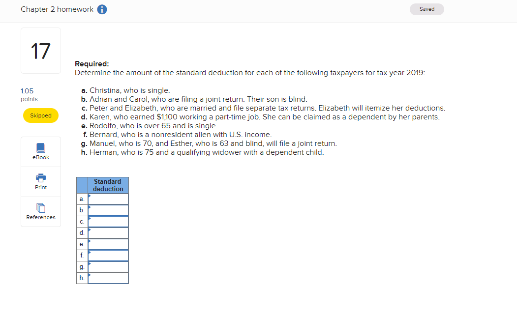 joint return, have taxable income of $62,733. e. Married taxpayers, who file