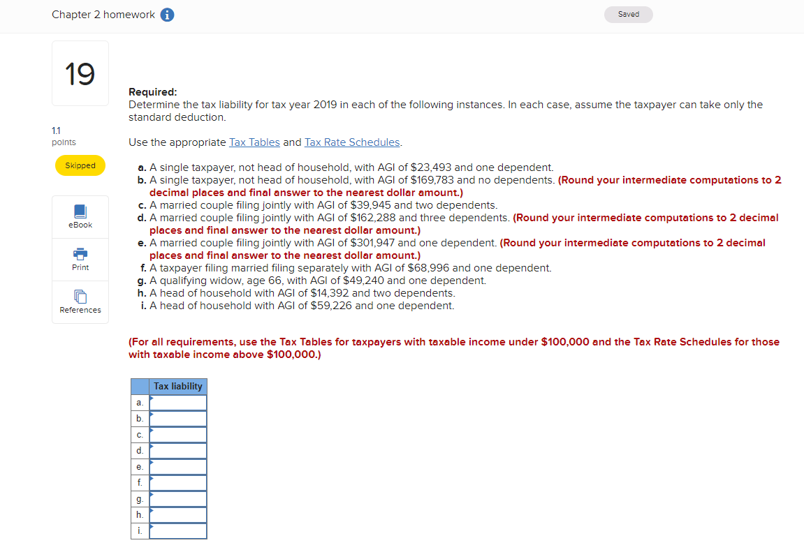 References d. e. f. Chapter 1 Homework 31 Required: The W-2 income