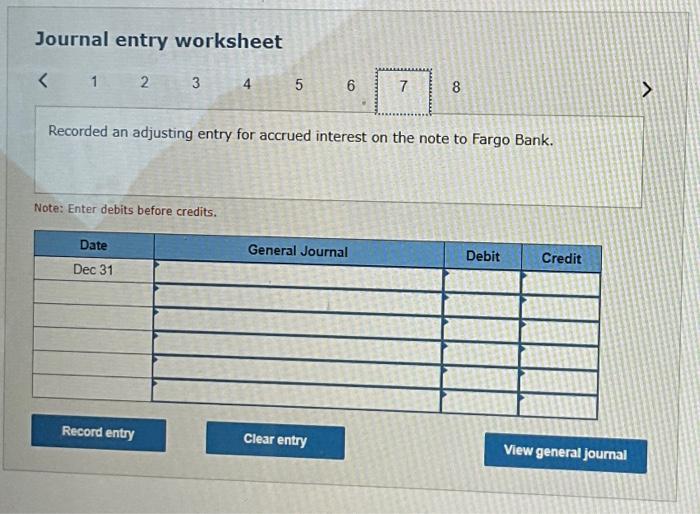 from Fargo Bank by signing a 60day,9t,$30,000 note payable. Dec. 31 Recorded