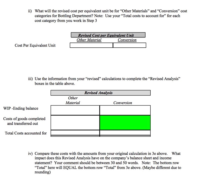 to 408,113 COG completed revised for conversion info needed to solve below