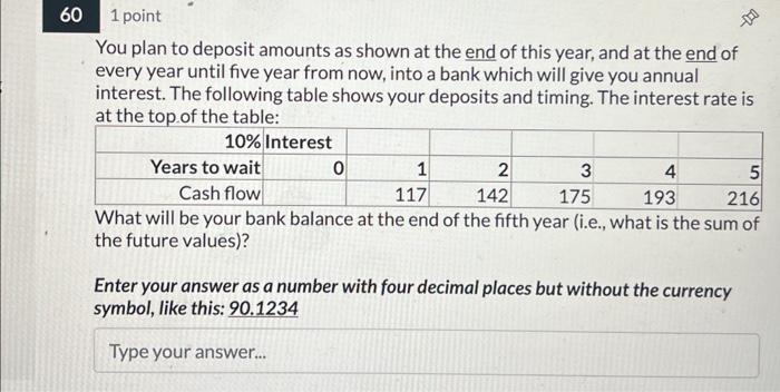 a business project will cost $1 million as an initial investment and