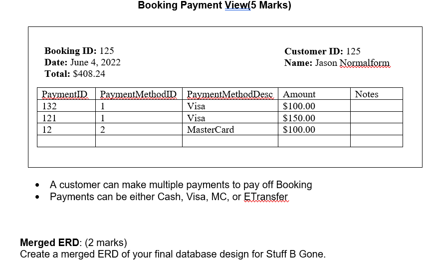 three normal forms 3. Merge ERDs from different views to create one