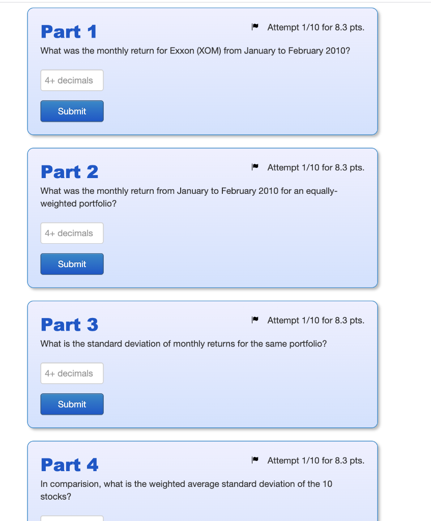 Date BAC JNJ JPM PFE T UNH V WFC WMT XOM 2