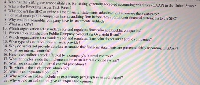  4. Who has the SEC given responsibility to for setting generally