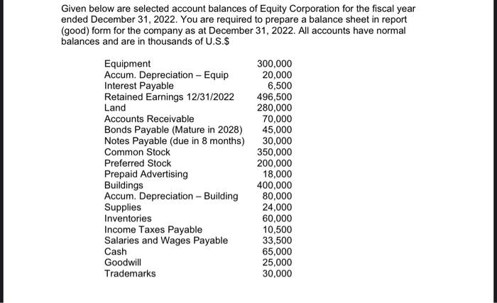 please put answer into excel and label debit and credit. and also
