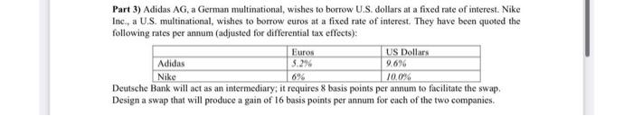 Use EXCEL formulas only to answer this qustion a Part 3) Adidas